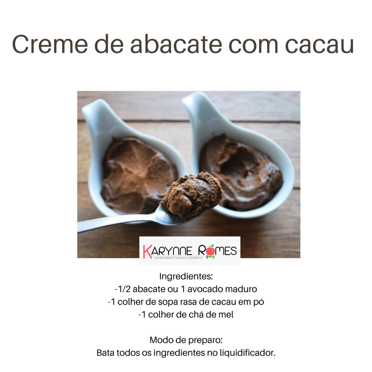 Creme de Abacate com cacau 